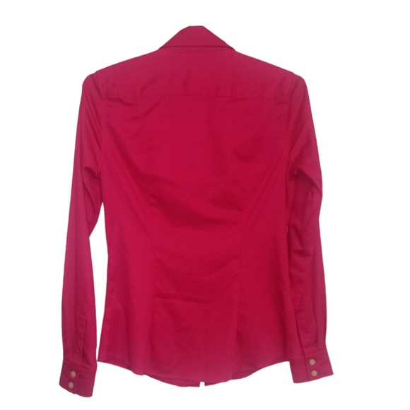 🍁 Banana Republic Hot Pink Long Sleeve  Button-Up Blouse shirt Size: 0P - Picture 2 of 8